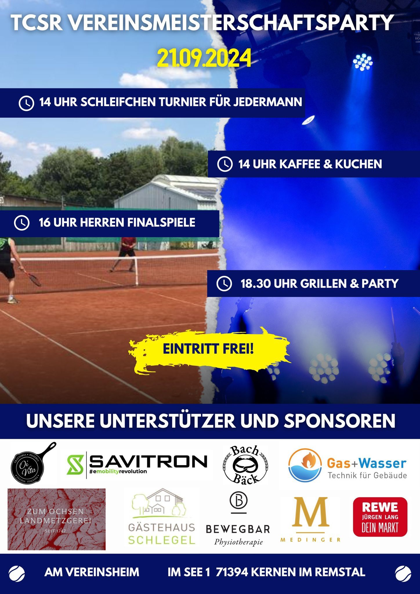 Einladungs-Flyer mit Sponsoren